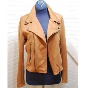 Retro Shinestar Moto Jacket Women's small tan‎ faux suede Biker